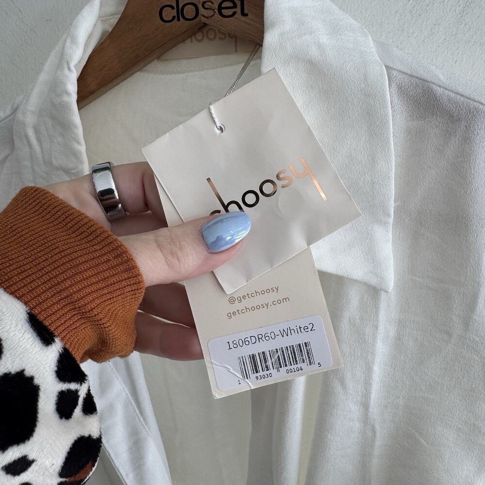 Choosy White Crosby Neck Plunge Mini Dress New Size 0 - Picture 5 of 5